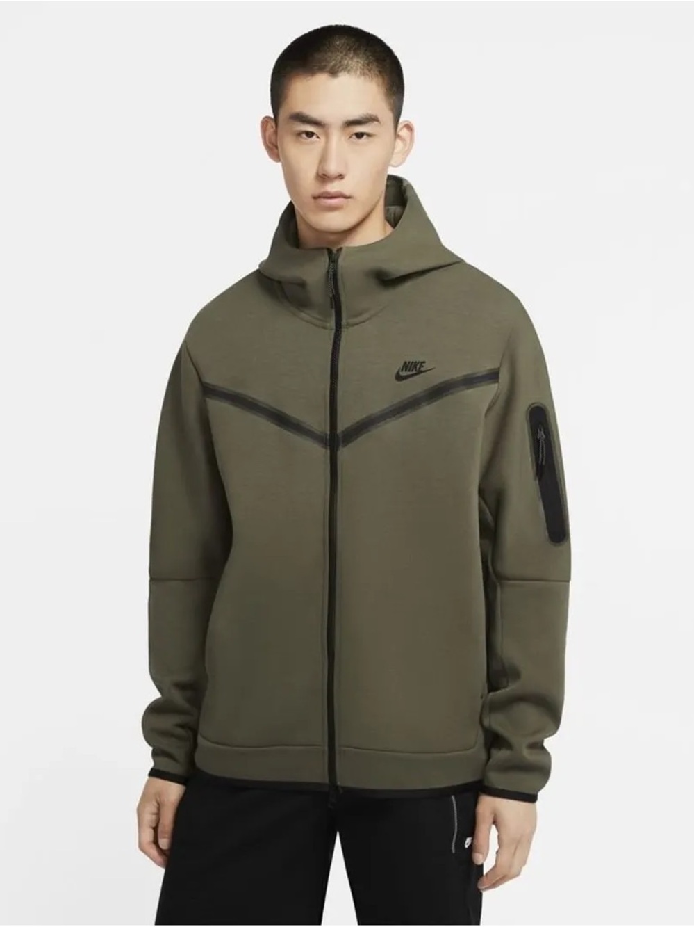 Nike NSW Tech Fleece Full Zip Hoodie Sweatshirt Hooded Green Mens size Small *x